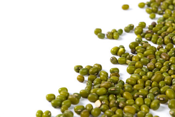 Mung beans isolated on white background