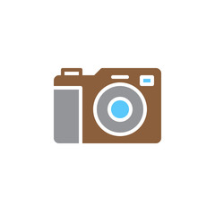 Photo camera icon vector, filled flat sign, solid colorful pictogram isolated on white. Symbol, logo illustration