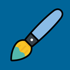 paint brush icon flat design