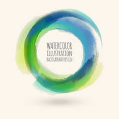 Watercolor circle texture. Vector watercoluor circle elements for design.
