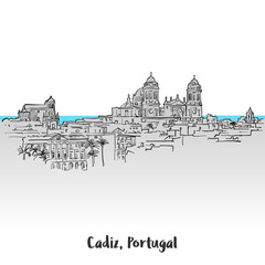 Cadiz, Portugal Panorama Greeting Card © Knut Hebstreit