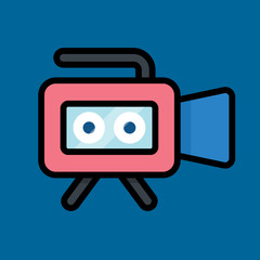 video camera icon flat design