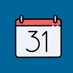 weekly calendar icon flat design