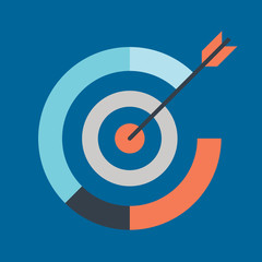 shaft in target icon flat design