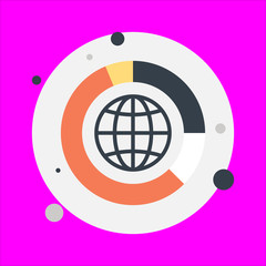 pie chart icon flat design