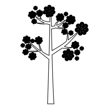 silhouette trees icon stock, vector illustration design image