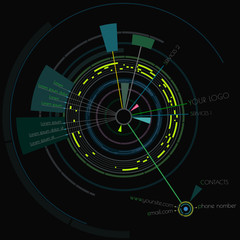 Hud futuristic circle contact list