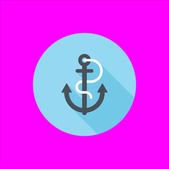 anchor icon flat disign