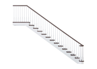 Stairs on white background. 3D rendering.