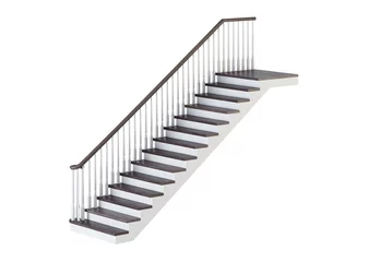 Fotobehang Trappen Stairs on white background. 3D rendering.