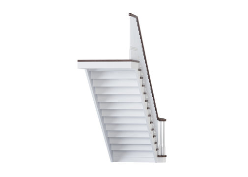 Stairs on white background. 3D rendering.