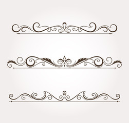 Set of floral design elements and page decoration. Vector illustration