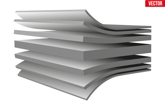 Technical illustration of a multilayer fabric. Demonstration of the structure of the material. Vector Illustration isolated on white background