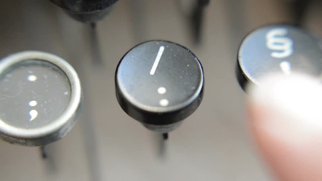 Close-up of the letters on an old typewriter..