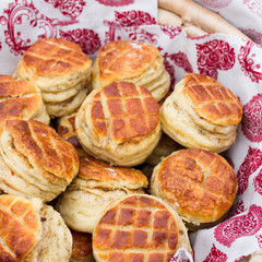 homemade scones on the basket