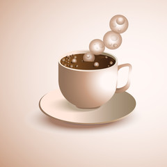 Cup of coffee realistic vector. Vector illustration.