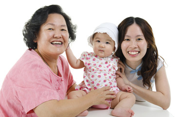 Multi generations Asian family