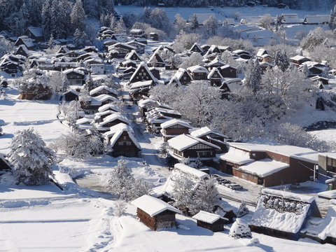 Japanese old houses in winter