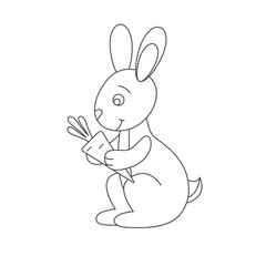 Fototapeta na wymiar Hare for coloring book
