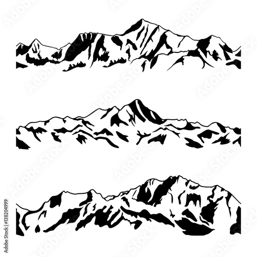 "Mountain range seamless border" Stockfotos und lizenzfreie Vektoren ...