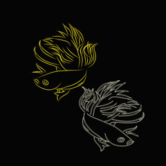 Fish pattern black background