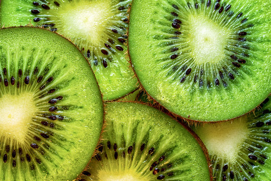 Kiwi fruit slices for background.