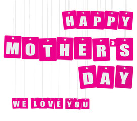 Cardboard hanging - vector colorful. Tags - happy mother's day.