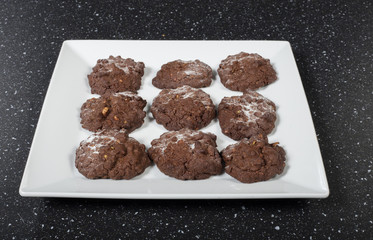 plate of chocolate chip cookies