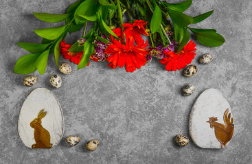 Easter bunny and rooster