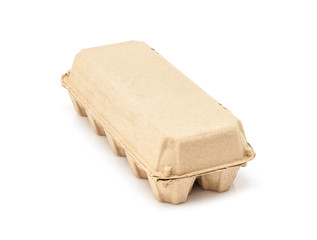 egg packaging paper mould box isolated on white background