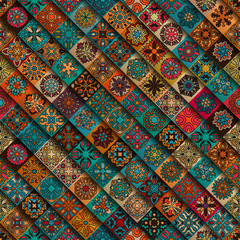 Seamless pattern. Vintage decorative elements. Hand drawn background. Islam, Arabic, Indian, ottoman motifs. Perfect for printing on fabric or paper.