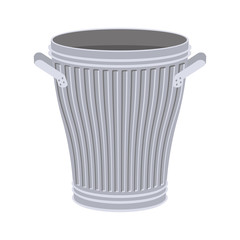 Trash can open isolated. Wheelie bin on white background. Dumpster iron