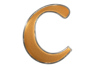 Lowercase letter C, isolated on white, with clipping path, 3D illustration