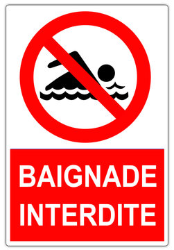 Panneau : Baignade interdite