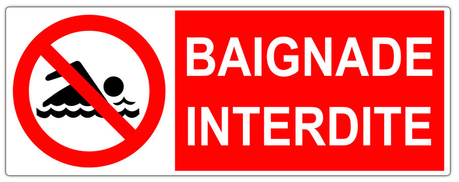 Panneau : Baignade interdite