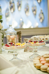 sweet cupcakes on a buffet table