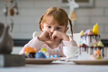 Very nice charming little girl in pink jaket