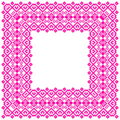  Border pattern. Menu art. Antique elements. Vintage. Pixel art. Pink tones.