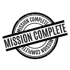 Mission Complete rubber stamp