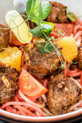 noodle with meatballs