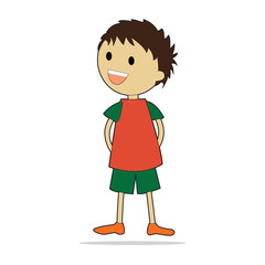 Vector character illustration. Cute little boy.