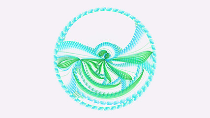 Full circle. Carousel. Kabbalistic sign. 3D surreal illustration. Sacred geometry. Mysterious psychedelic relaxation pattern. Fractal abstract texture. Digital artwork graphic astrology magic