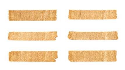 Single crispy bread chips isolated