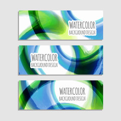 Fototapeta premium Blue watercolor circle isolated on white background