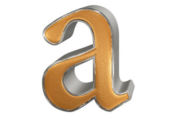 Lowercase letter A, isolated on white, with clipping path, 3D illustration