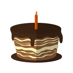 birthday cake icon over white background. colorful design. vector illustration
