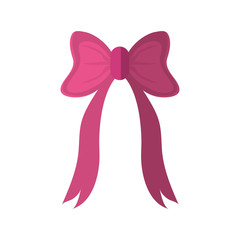 pink bow icon over white background. colorful design. vector illustration