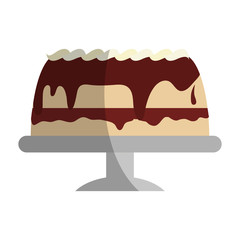 sweet cake icon over white background. colorful design. vector illustration