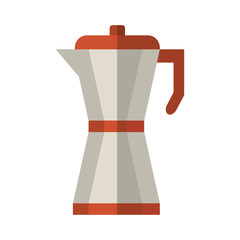 italian coffee maker icon over white background. colorful design. vector illustration