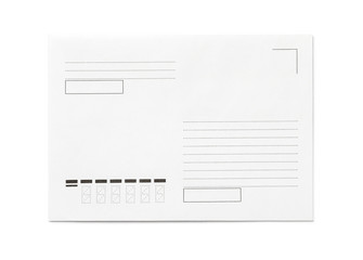 Blank envelope isolated, with place for text, front view